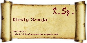 Király Szonja névjegykártya